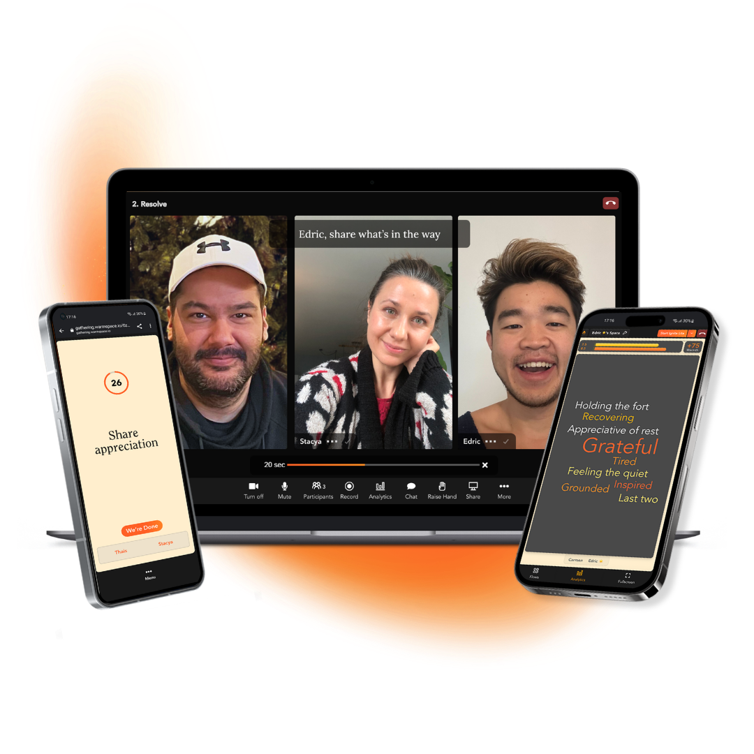 Warmspace product mockup across laptop and phone